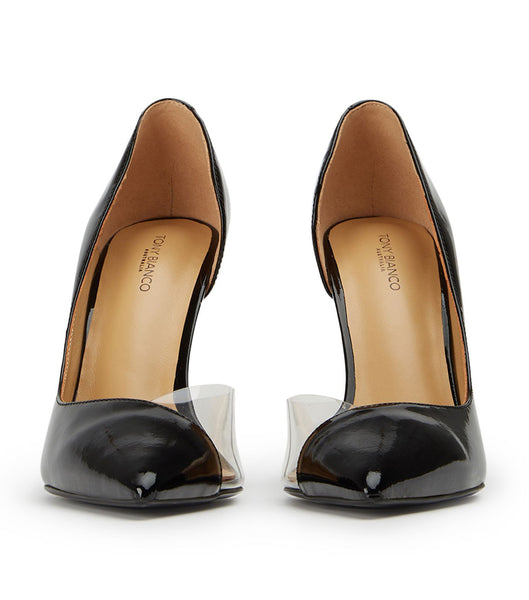 Tony Bianco Adore Black パテント/Clear Vinylite 10.5cm パンプス 黒 | JPNZX85225