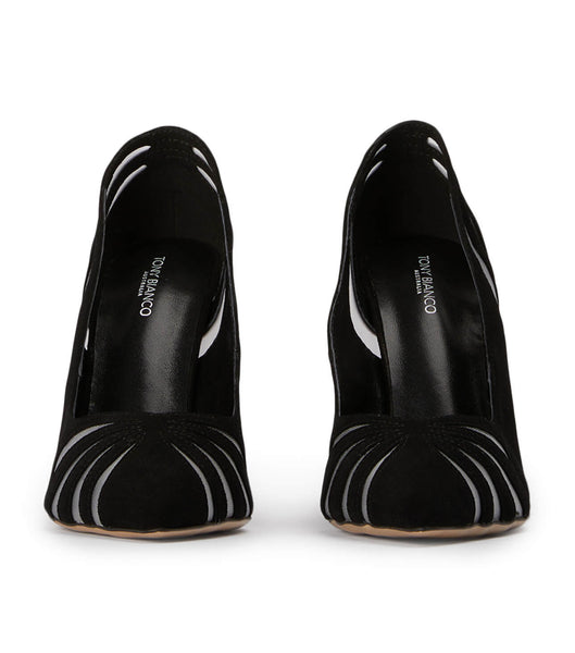 Tony Bianco Arrow Black スエード 10.5cm パンプス 黒 | UJPTG85650