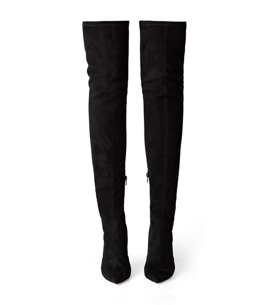 Tony Bianco Avah Black Stretch スエード 10.5cm ストレッチブーツ 黒 | FJPHY16216