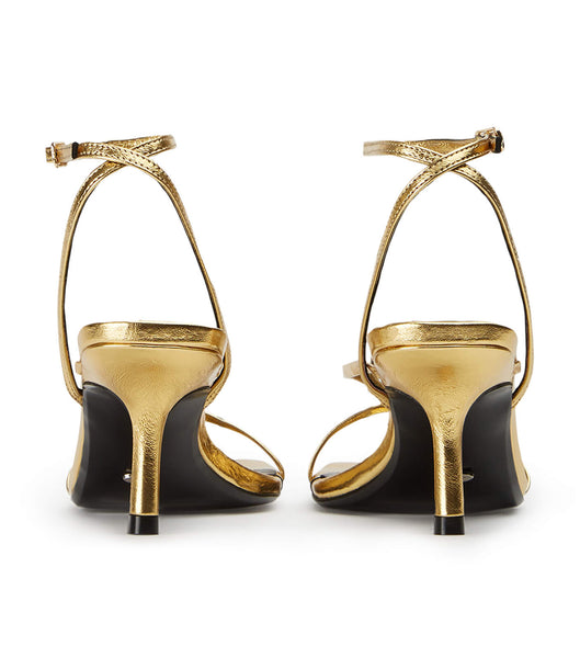 Tony Bianco Avi Gold Foil 6.5cm ストラップヒール ゴールド | AJPDF95400