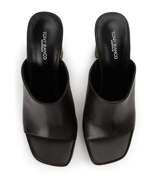 Tony Bianco Dover Black Como 11.5cm ブロックヒール 黒 | UJPTG26714