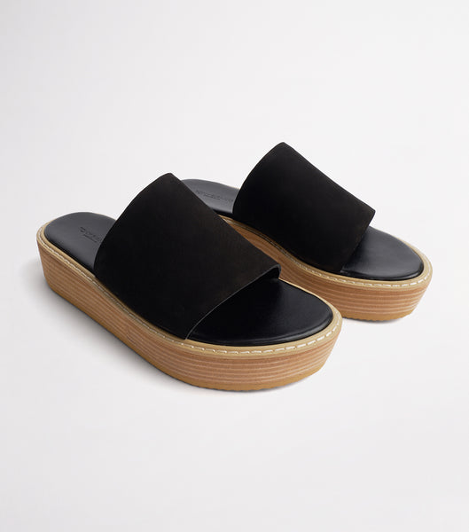 Tony Bianco Elke Black 4.5cm フラットサンダル 黒 | JPDYB88618