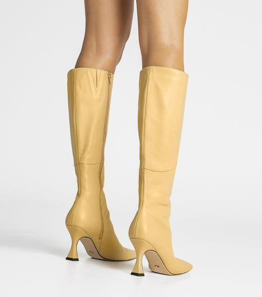 Tony Bianco Fantasy Butter Nappa 8cm スティレットブーツ 黄色 | QJPWA36859