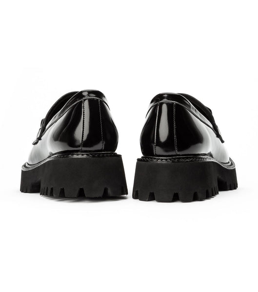 Tony Bianco Georgi Black Hi Shine 4cm ローファー 黒 | BJPSD90036
