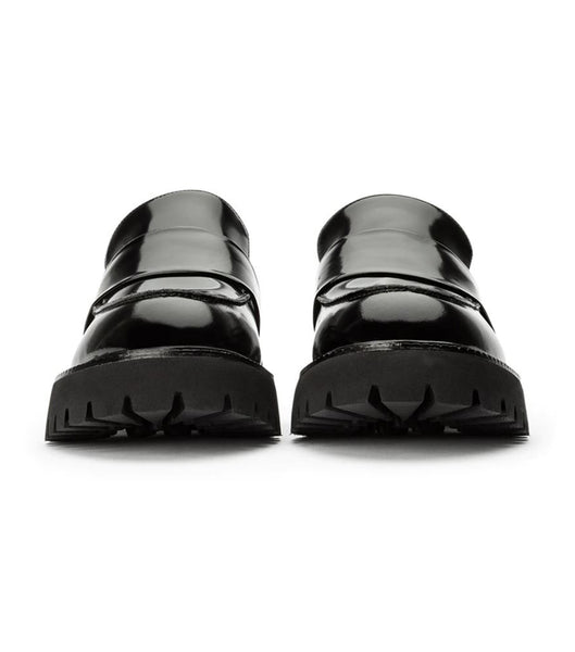 Tony Bianco Gisele Black Hi Shine 4cm ローファー 黒 | AJPWC93614