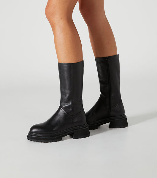 Tony Bianco Hahn Black Como 5.5cm ミッドカーフブーツ 黒 | TJPWZ27603