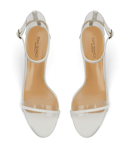 Tony Bianco Houston Milk Capretto 8.5cm ローヒール シルバー | JPJBT65447