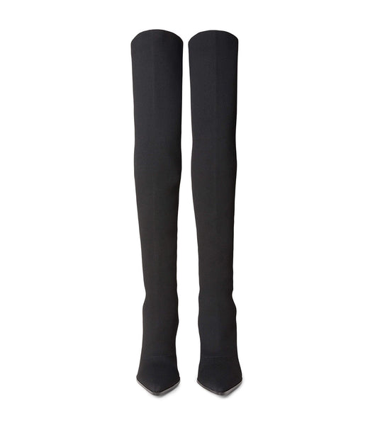 Tony Bianco Kori Black Sock Knit 9.5cm スティレットブーツ 黒 | YJPGT98569