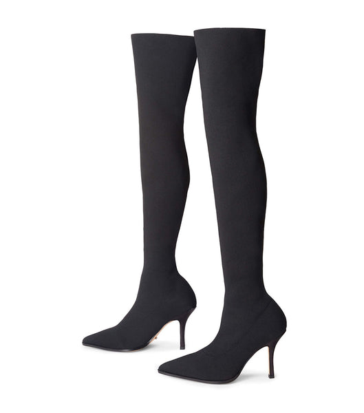 Tony Bianco Kori Black Sock Knit 9.5cm スティレットブーツ 黒 | YJPGT98569