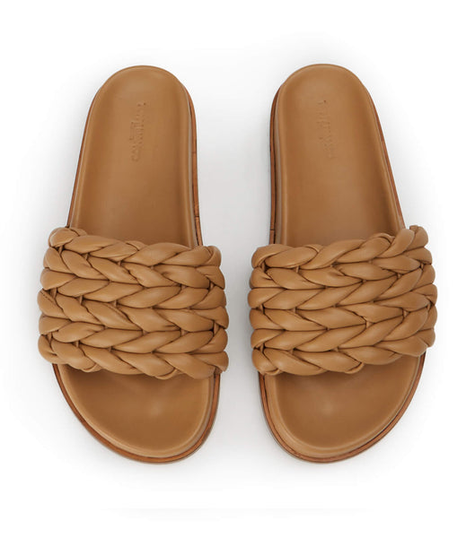 Tony Bianco Layton Biscuit Nappa フラットサンダル ブラウン | JPZDE70664