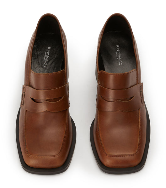 Tony Bianco Lomax Cognac 6.5cm ローファー ブラウン | FJPHY62074