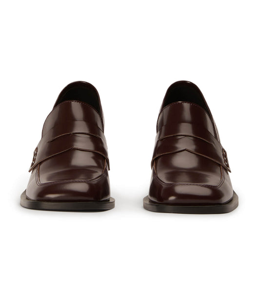 Tony Bianco Lomax Vino Hi Shine 6.5cm ローファー チョコレート | UJPTG49623