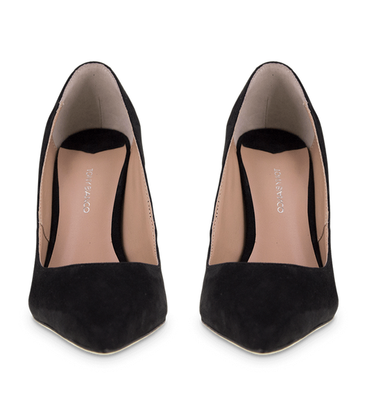 Tony Bianco Lotus Black Kid スエード 10.3cm パンプス 黒 | JPIIZ86341