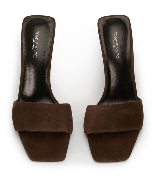 Tony Bianco Natalie Espresso スエード 10.5cm スティレットヒール チョコレート | QJPUV37861