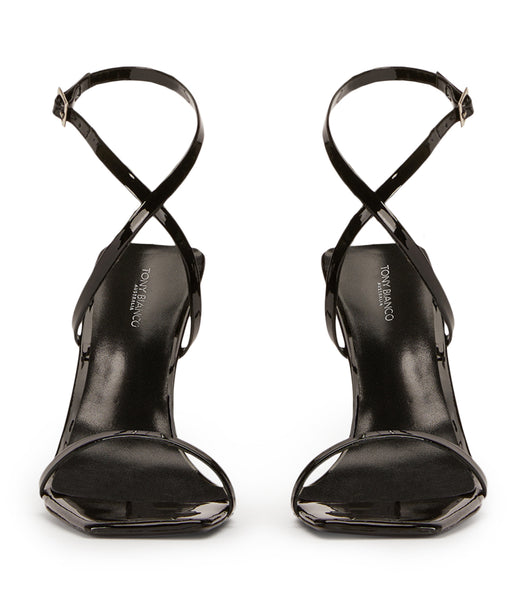 Tony Bianco Naxos Black パテント 10.5cm ストラップヒール 黒 | JPQAV50686