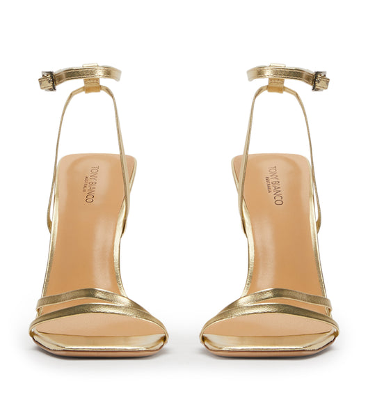 Tony Bianco Nix Gold Nappa Metallic 10.5cm ブロックヒール ゴールド メタリック | ZJPMJ36791