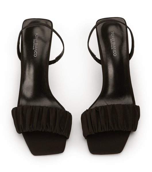 Tony Bianco Nixon Black Crepe 10.5cm ブリングヒール 黒 | JPJBT18481
