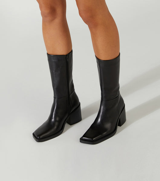 Tony Bianco Prestige Black Como 8cm ミッドカーフブーツ 黒 | JPIIZ72359