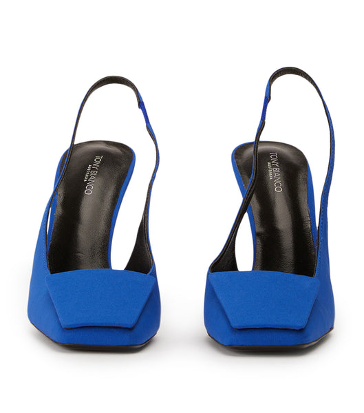 Tony Bianco Rue Azure Crepe 10.5cm スティレットヒール 紺碧 | JPCVG49533