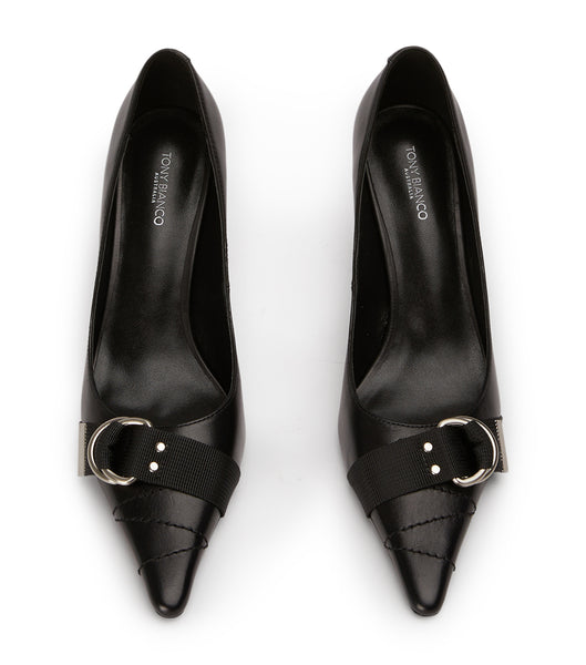 Tony Bianco Saje Black Como 8cm ローヒール 黒 | FJPUI25320