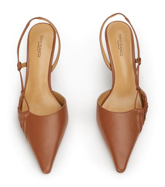 Tony Bianco Sakai Tan Capretto 8cm ローヒール ブラウン | TJPWZ53707
