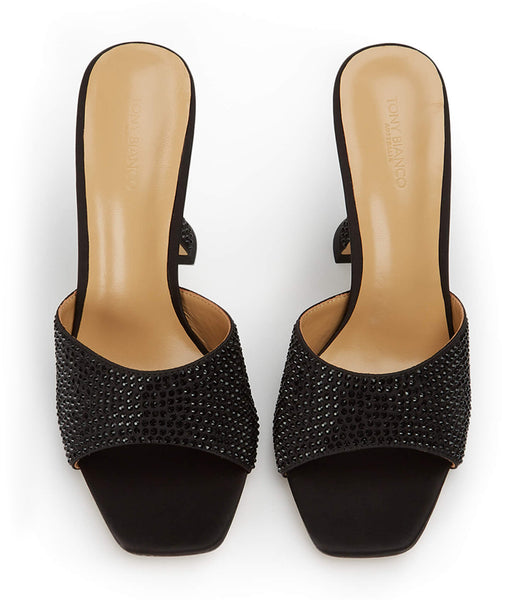 Tony Bianco Serri Black Satin 10.5cm ブリングヒール 黒 | DJPVO58070