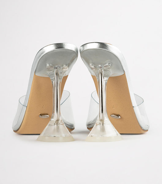 Tony Bianco Serri Clear Vinylite/Silver 10.5cm ブライダルヒール シルバー | YJPVQ62081