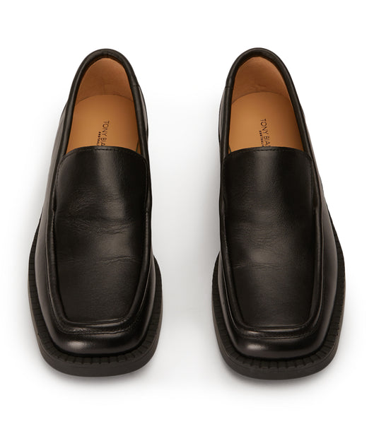 Tony Bianco Teddy Black Como 4cm ローファー 黒 | YJPVQ69346
