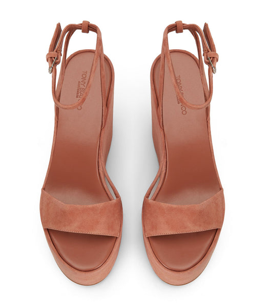 Tony Bianco Vesna Rose スエード 13cm ウェッジソール ピンク | JPEAH26708