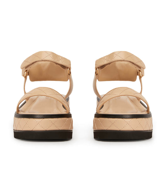 Tony Bianco Zahara Beech Nappa 6cm フラットサンダル ベージュ | AJPWC19033