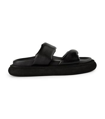 Tony Bianco June Black Nappa 3cm フラットサンダル 黒 | JPIIZ14609