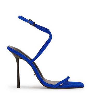 Tony Bianco Naxos Azure スエード 10.5cm ストラップヒール 紺碧 | EJPHC32403